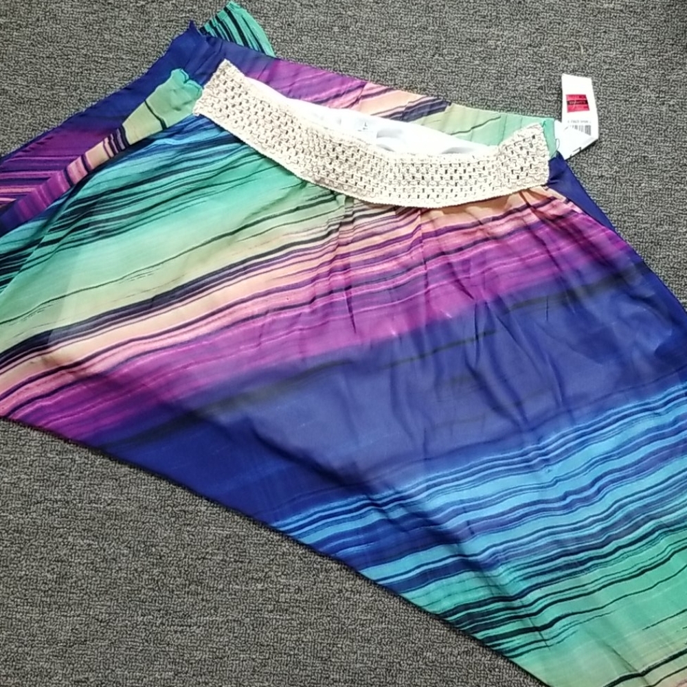 Colorful Asymmetrical Midi Skirt